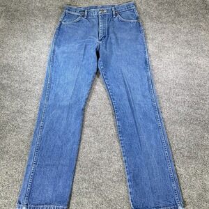 Vintage Wrangler Jeans Men's Fit 34x34 Blue 13MWZ Western Cowboy Cut Made in USA